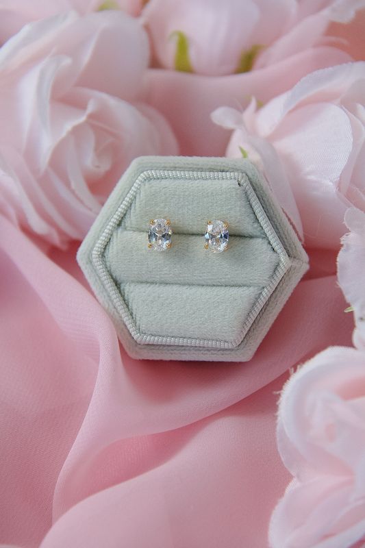 Oval Sterling Silver Stud