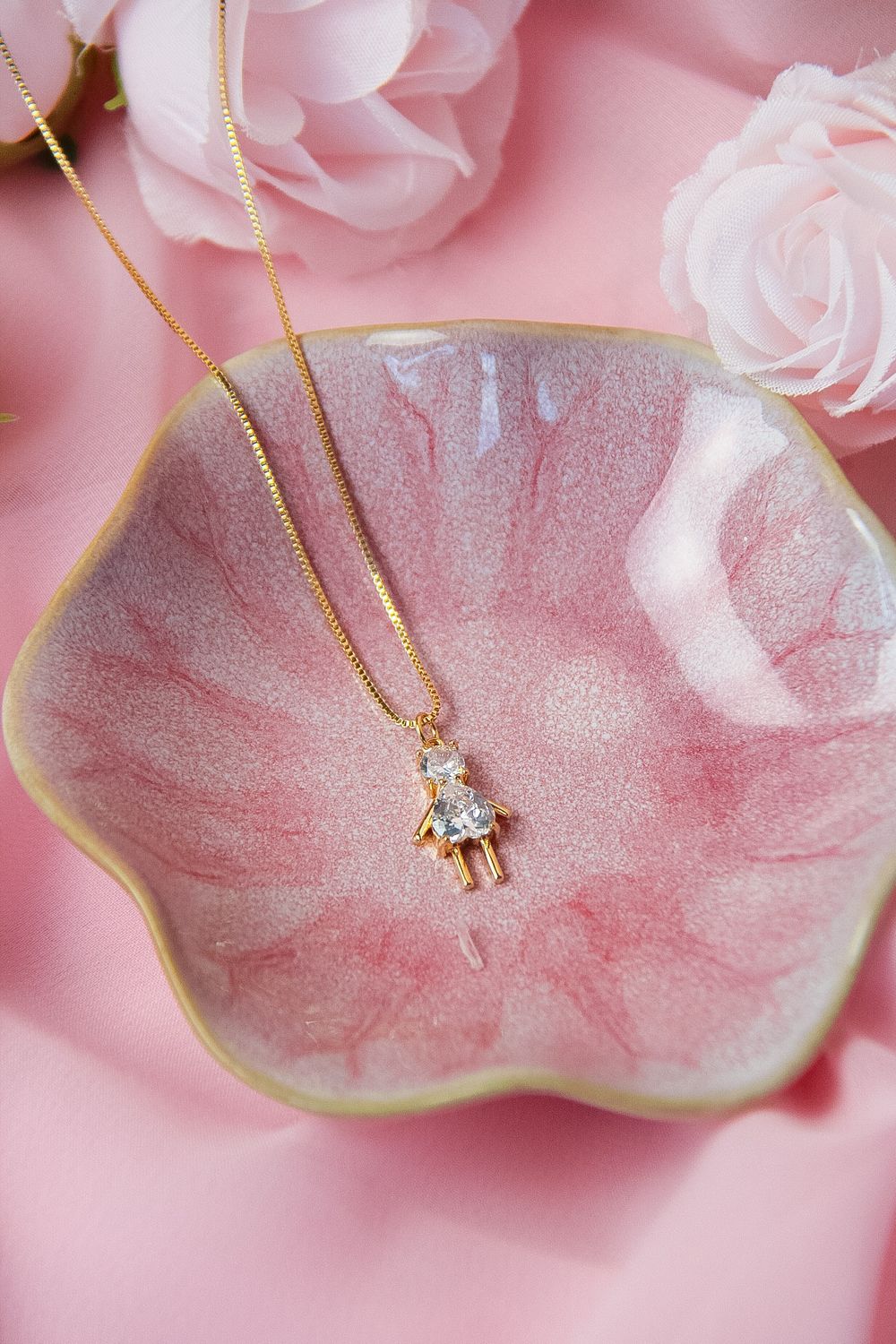 Minimalist Daughter Necklace In Plated Gold 18k