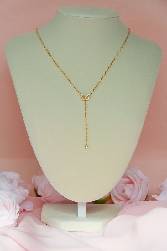 Minimalist Butterfly Necklace In Sterling Silver
