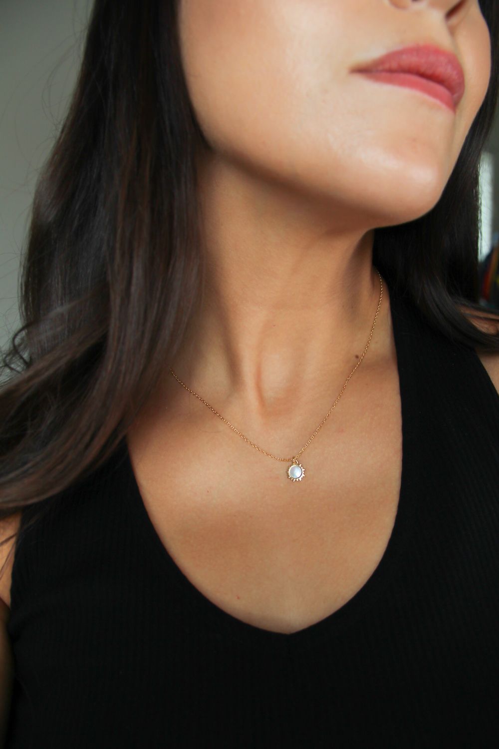Dainty Opal Sun In Sterling silver