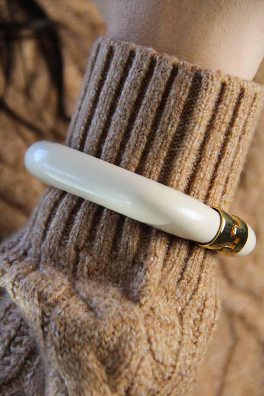 Bold Cream Acrylic Bangle