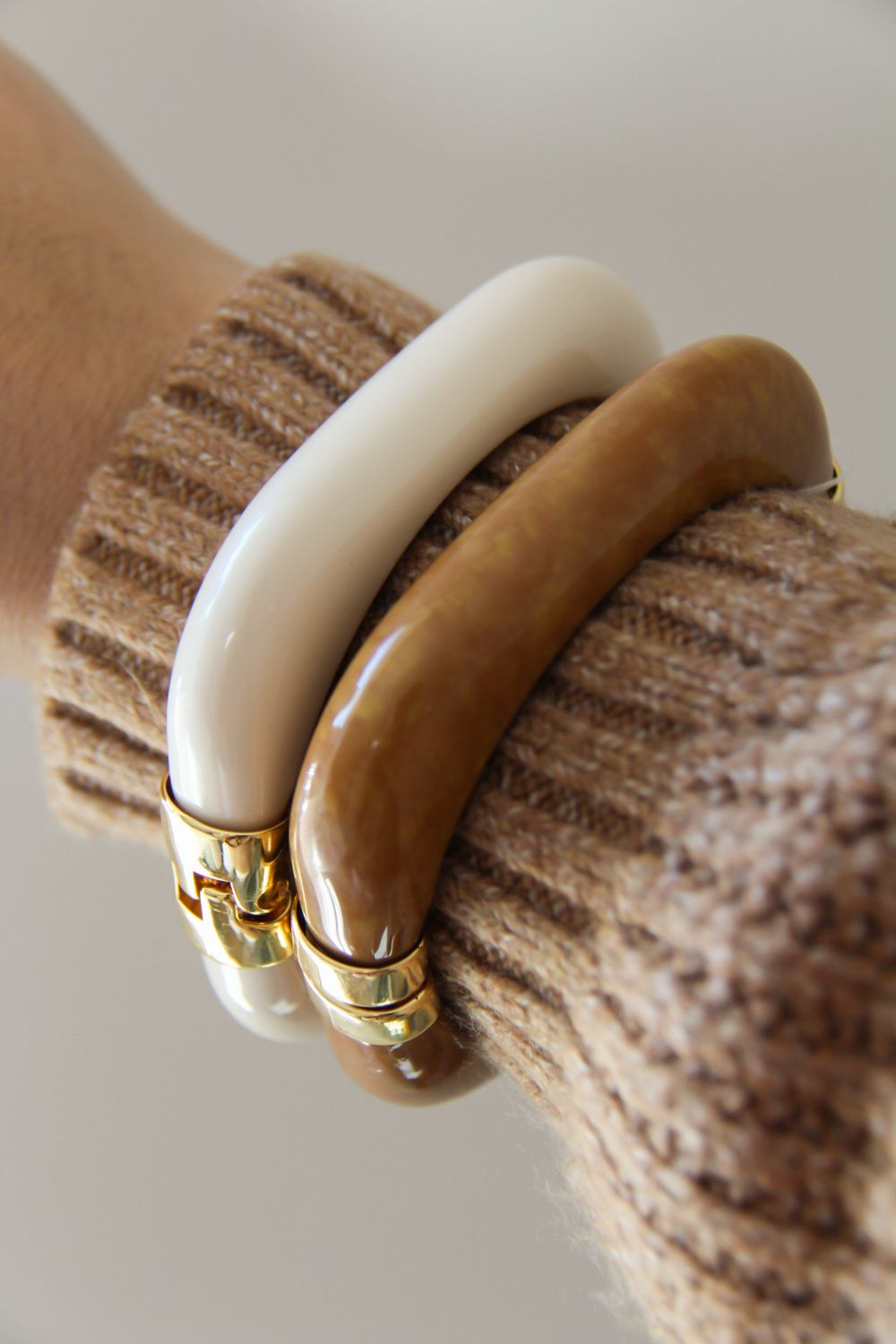 Bold Light Brown Acrylic Bangle