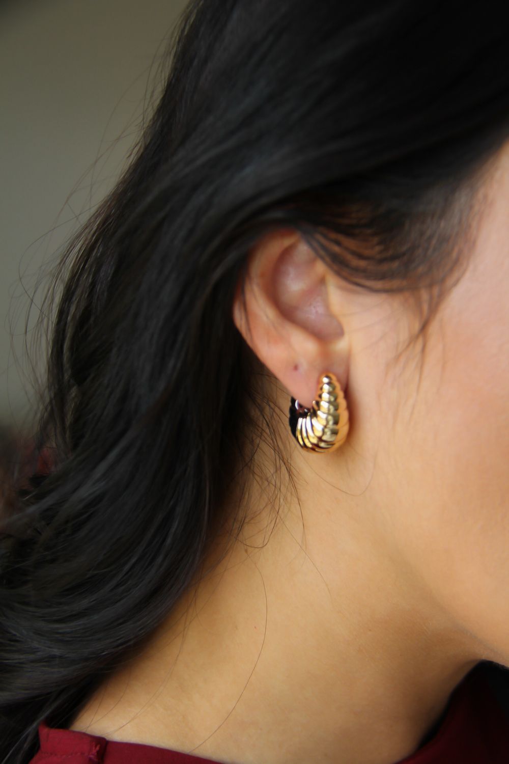 Duo Hoops In White And Plated Gold