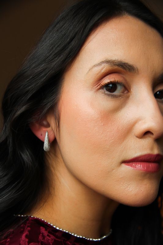 Gisele’s Hoops In White Rhodium