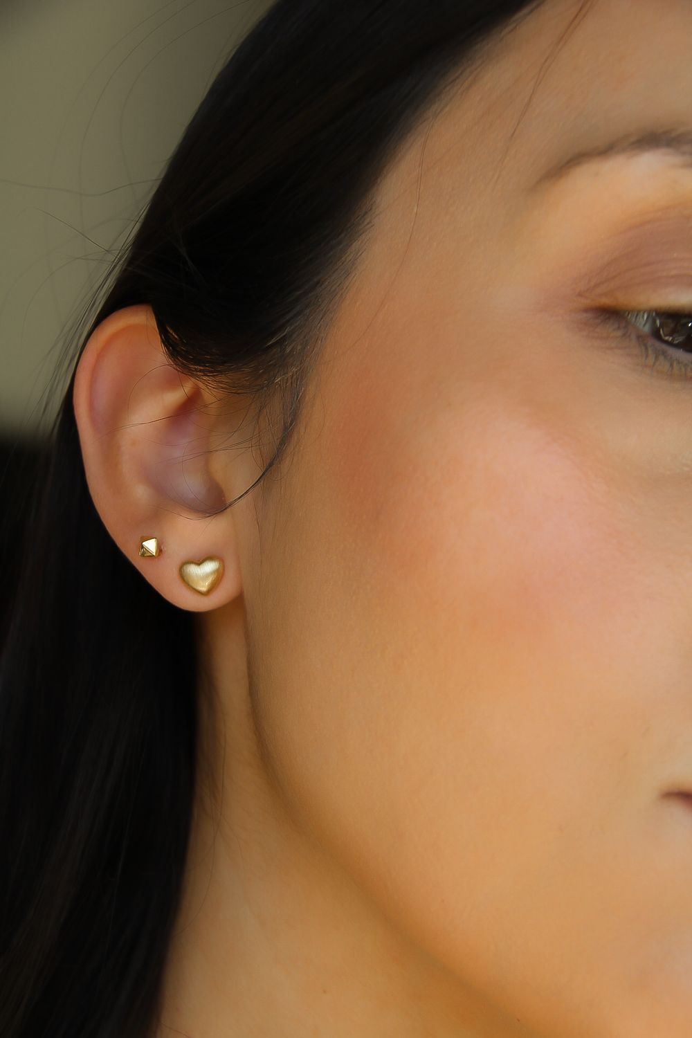 Petite Matte Heart Earrings