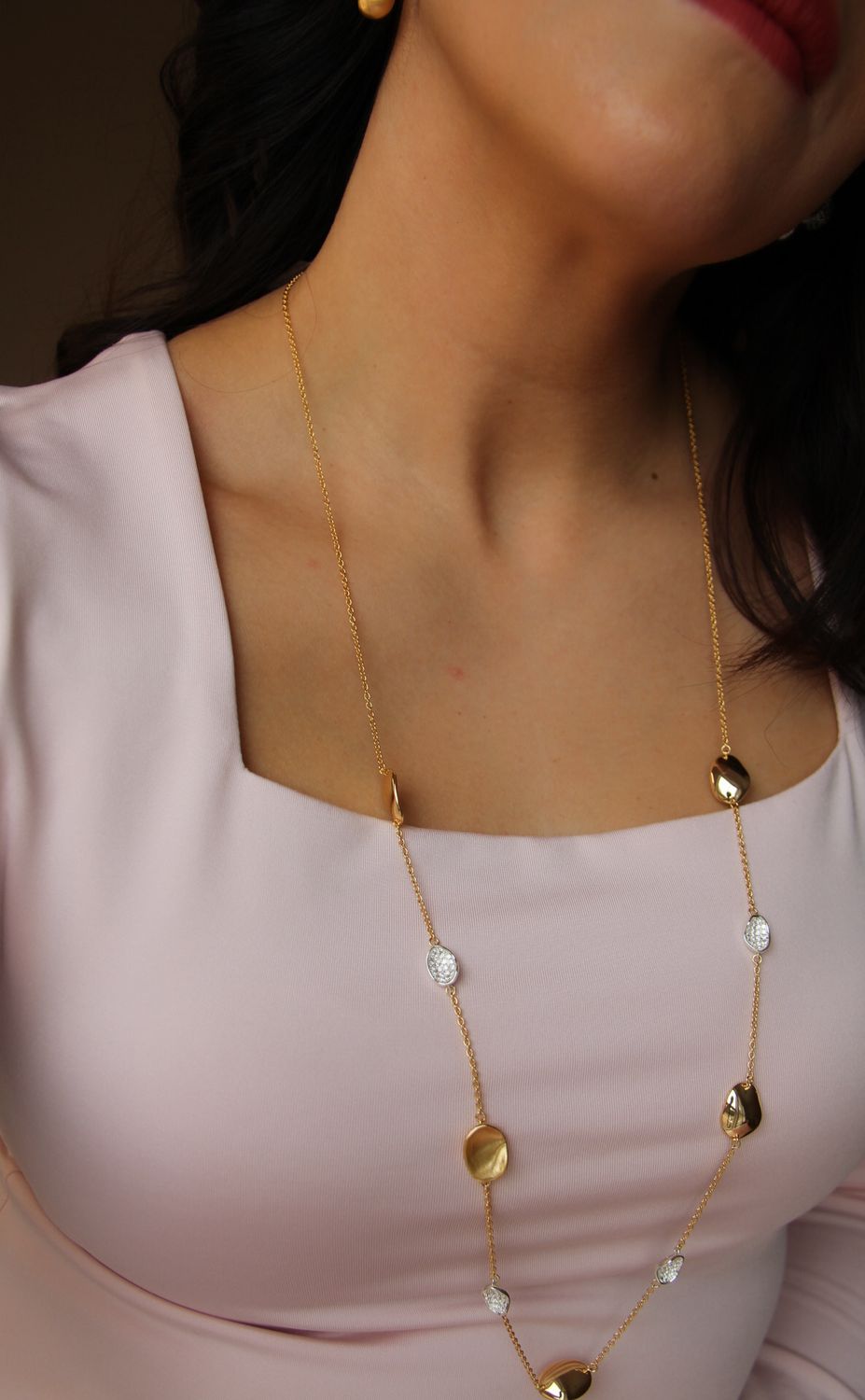 Mix Metals Long Necklace