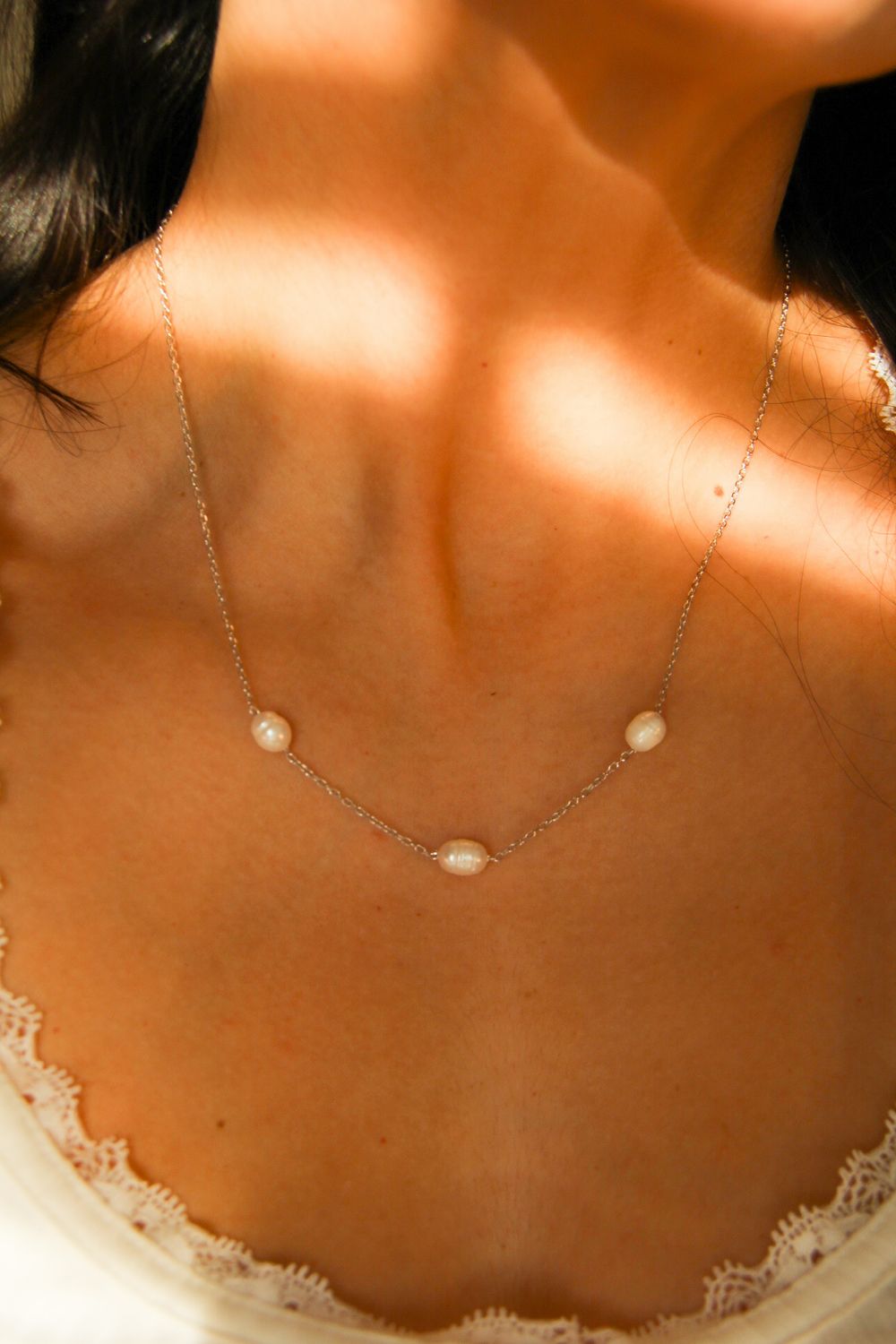 Sterling Silver Pearl Necklace
