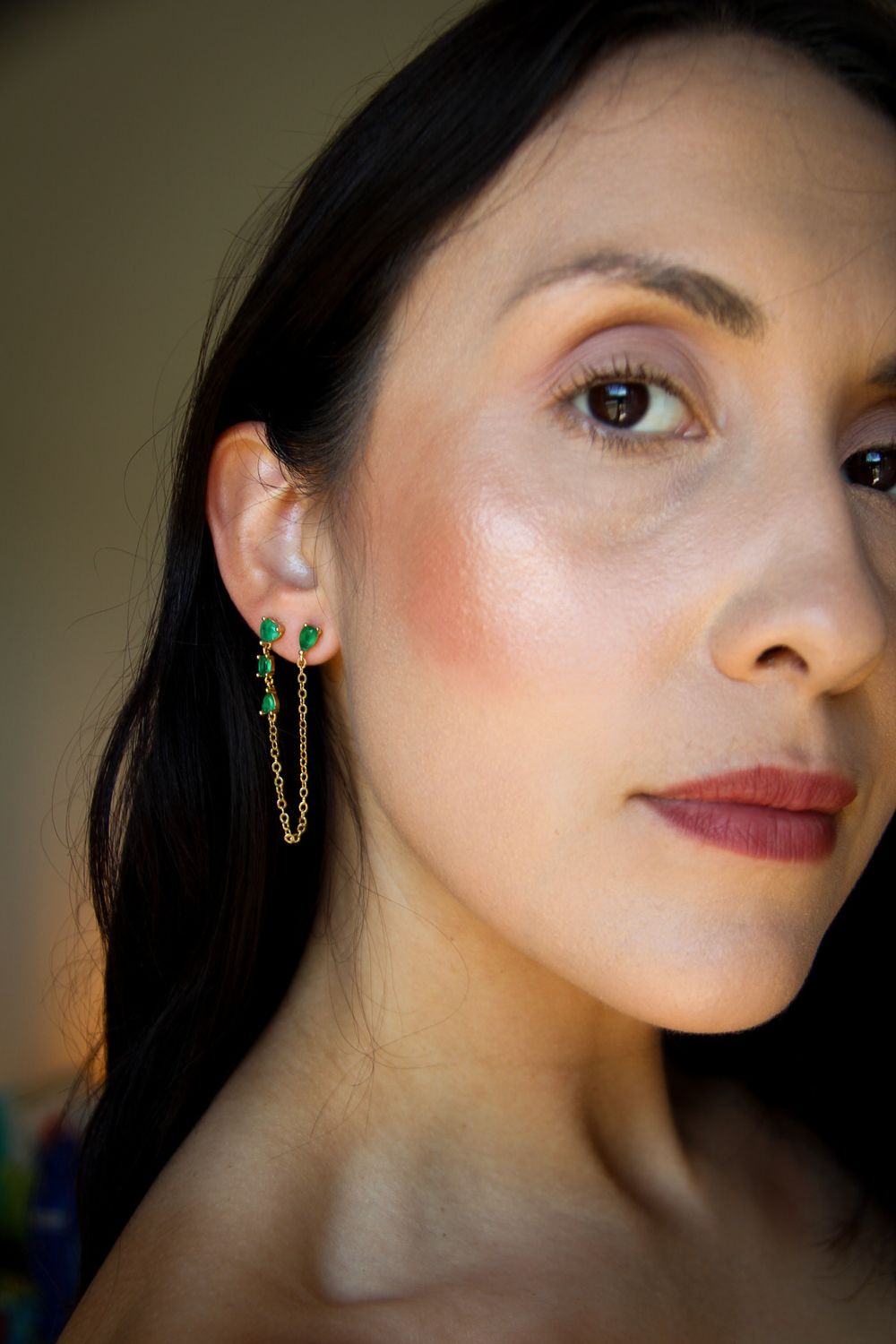 Double Emerald Earrings