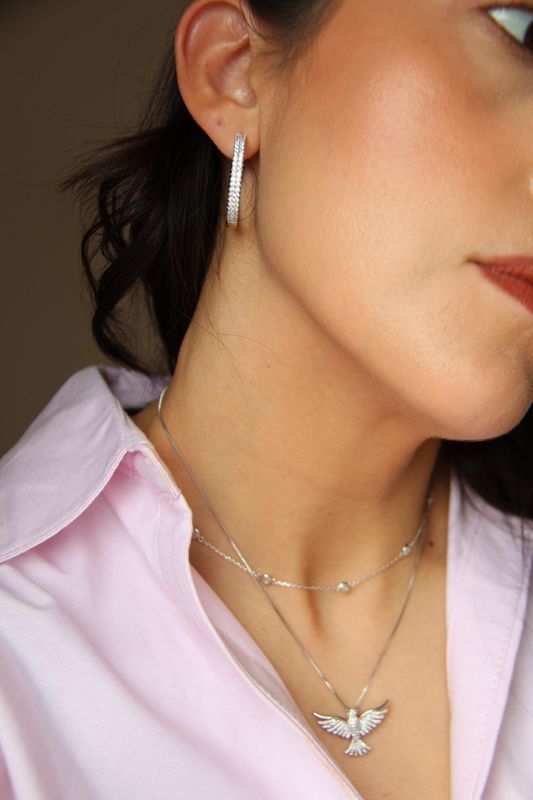 Alessia’s Hoops In White Rhodium