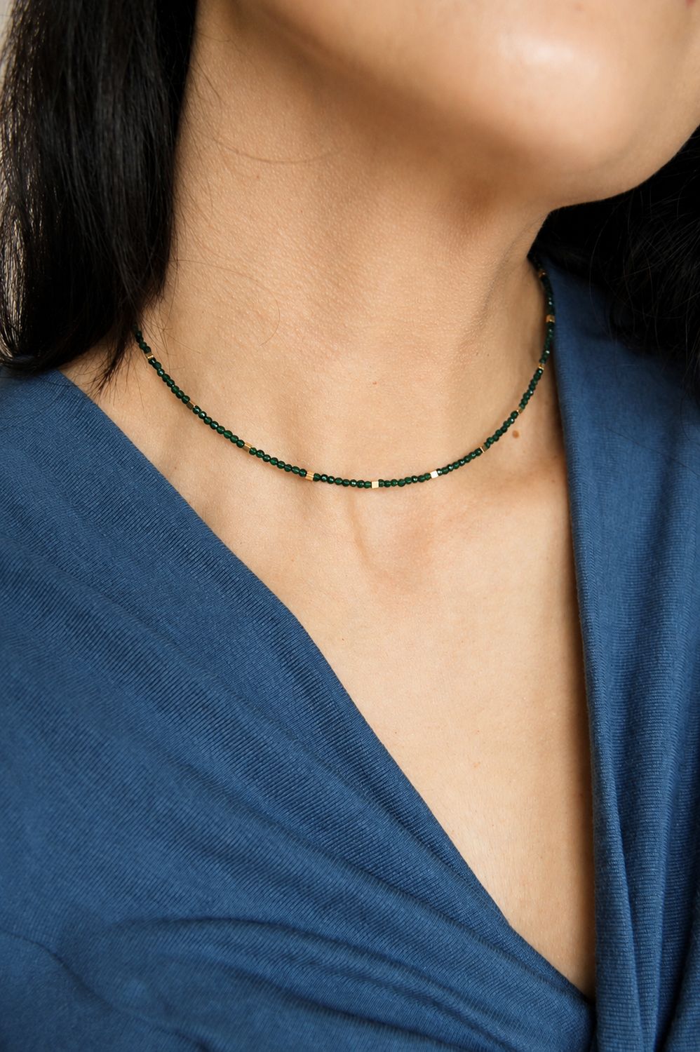 Green Beads Chocker Necklace