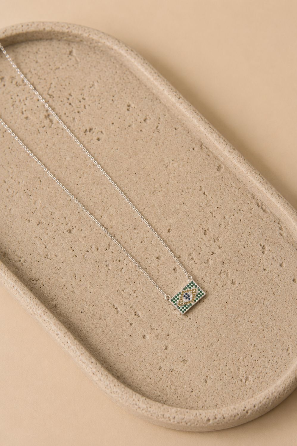 Brazil Flag Sterling Silver Necklace