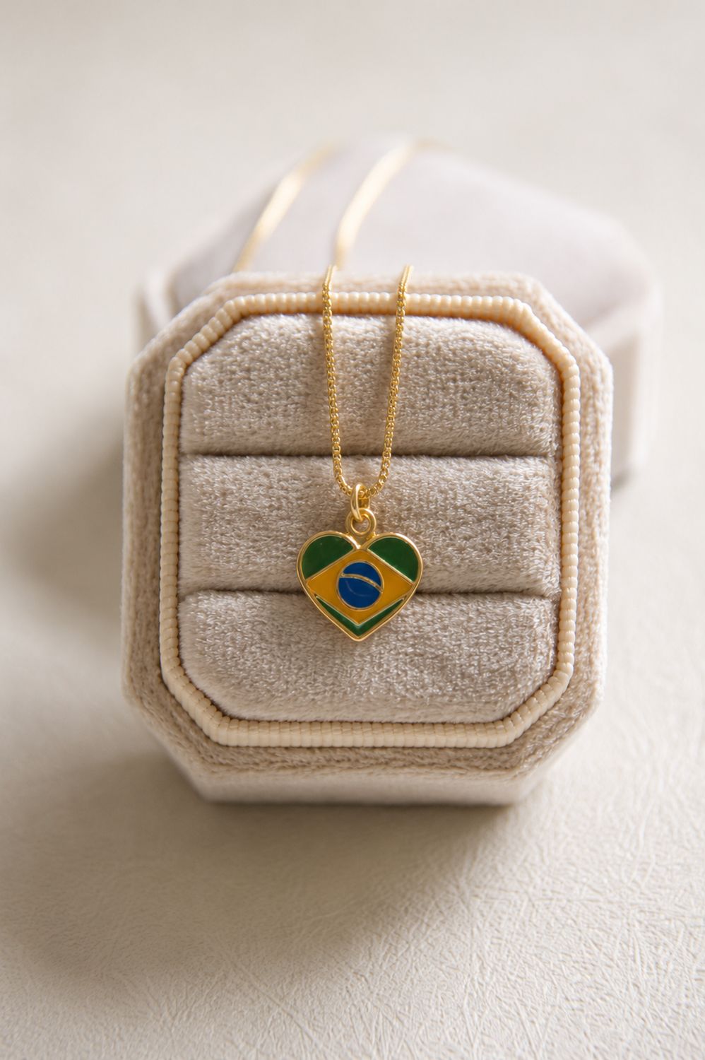 Delicate Brazil Flag Necklace