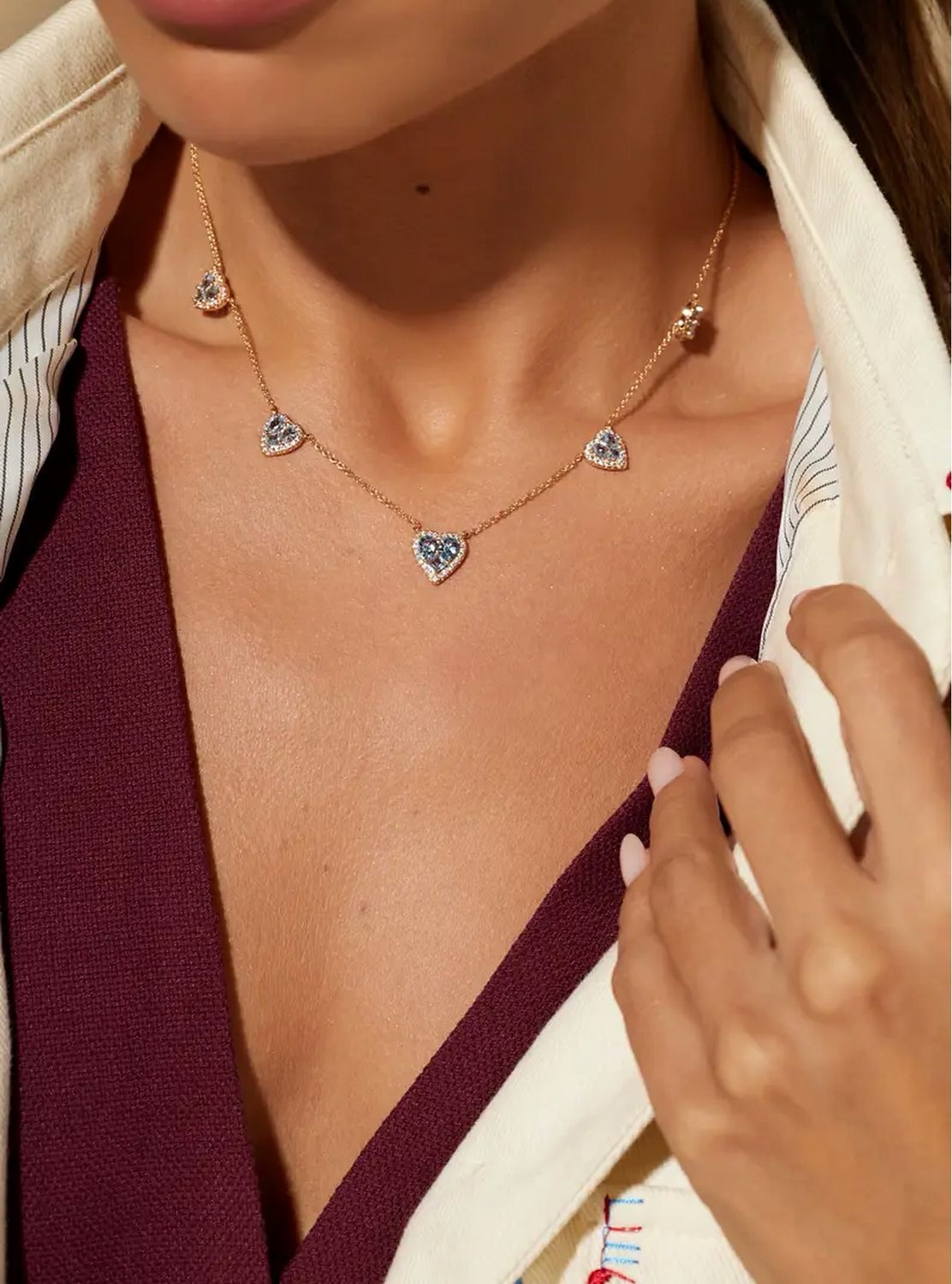 Acqua Marine Heart Necklace