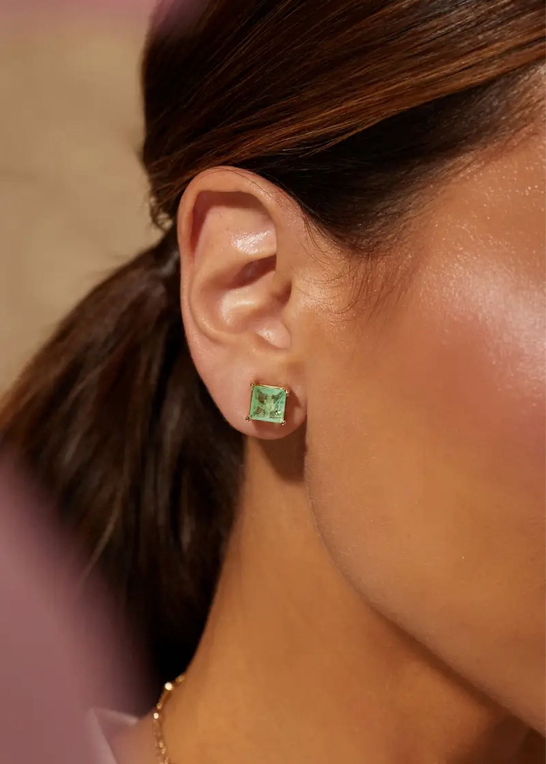 Tourmaline Square Stud