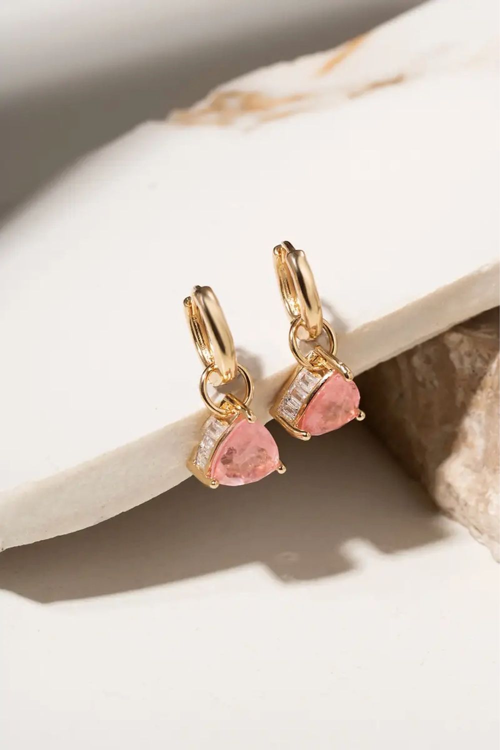 Pink Quartzite Hoops