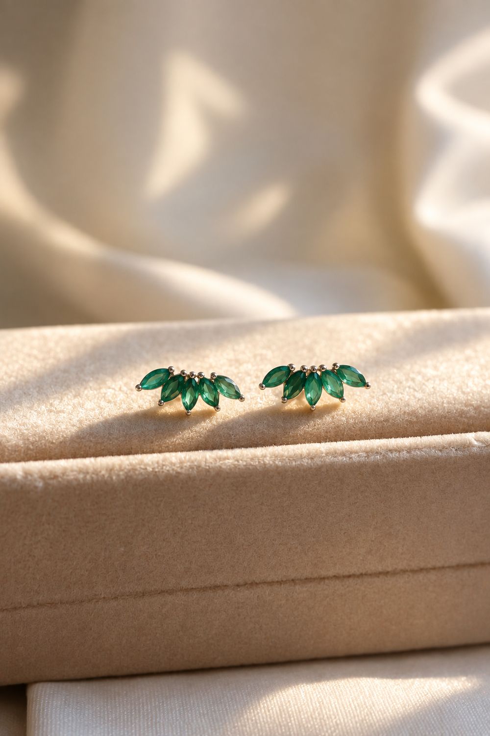 Delicate Emerald In Sterling Silver