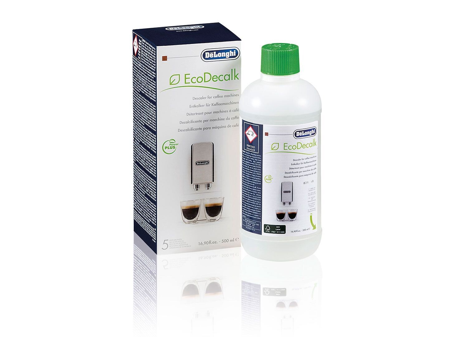 Kalkių šalinimo skystis kavos aparatams EcoDecalk DELONGHI, 500ml