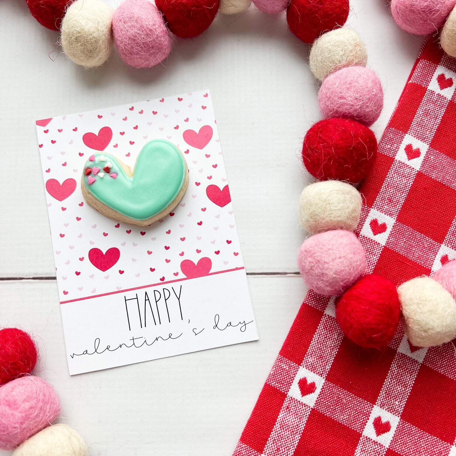 "Happy Valentine's Day" Cookie Card