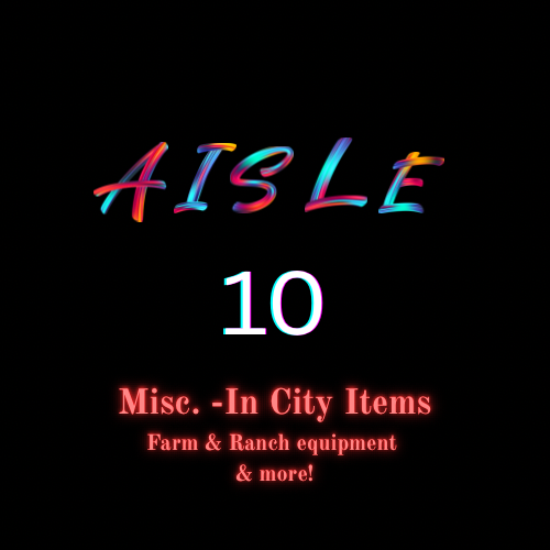 Aisle 10-MISC-IN TOWN SALES ONLY