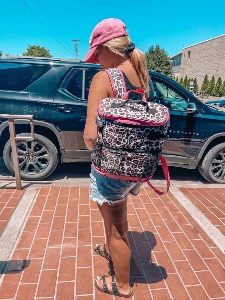 leopard cooler backpack