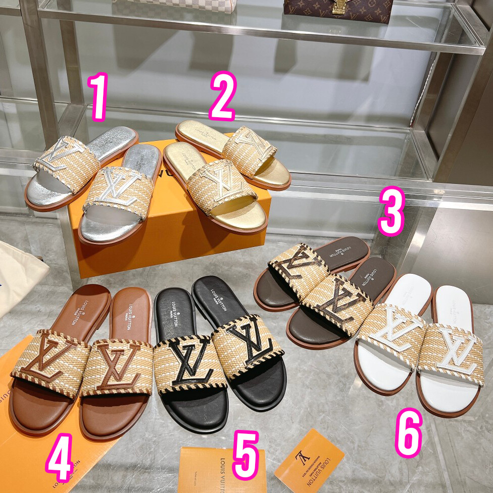LV leather logo mule