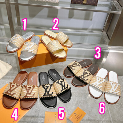 LV leather logo mule