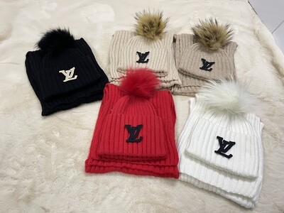LV beanie + scarf set