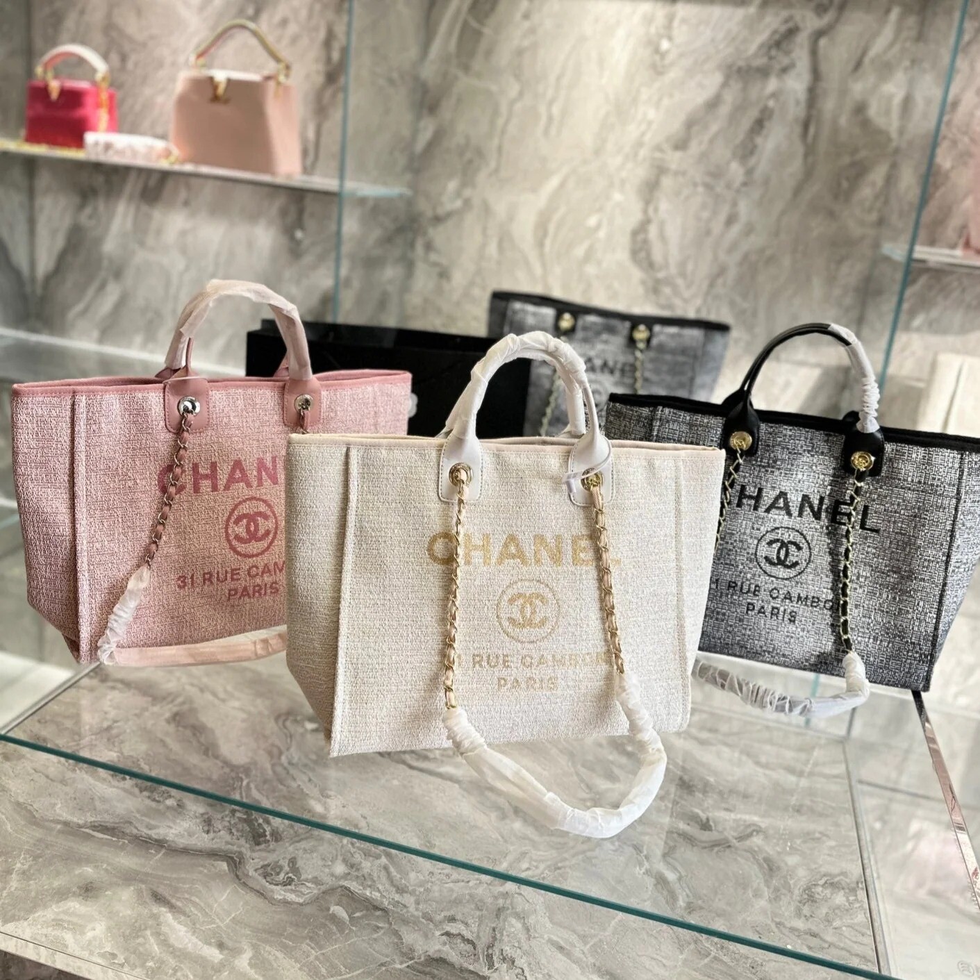 CHANEL canvas tote