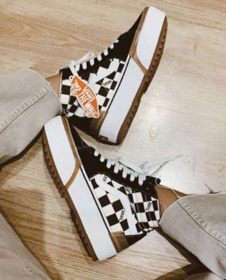 VANS hi stacked checkered