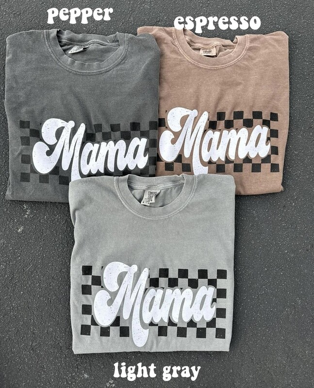 mama checkered | comfort colors