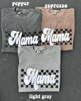mama checkered | comfort colors