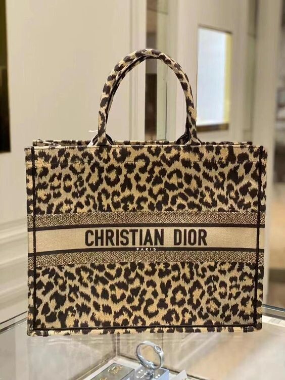 DIOR leopard book tote