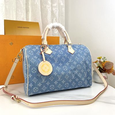 LV denim speedy