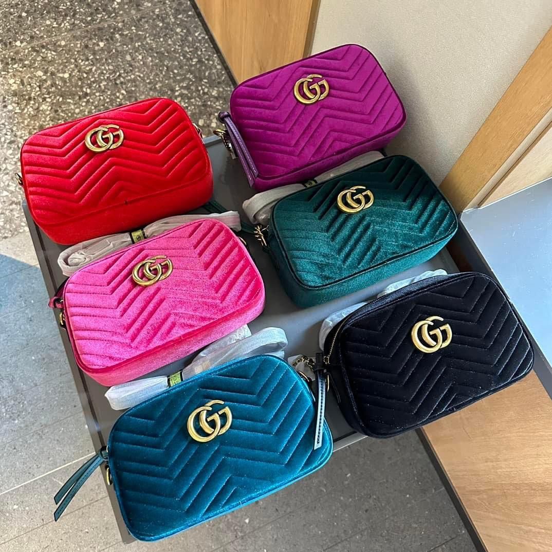 GG velvet marmont bag