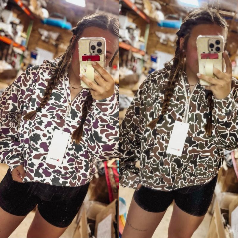 LULU camo scuba half zip