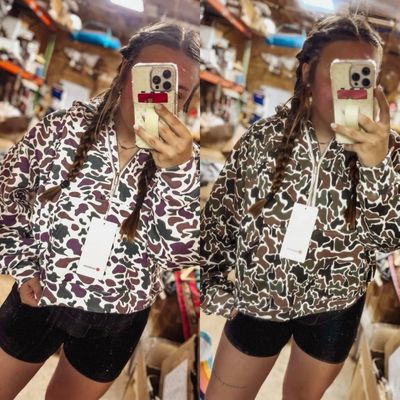 LULU camo scuba half zip