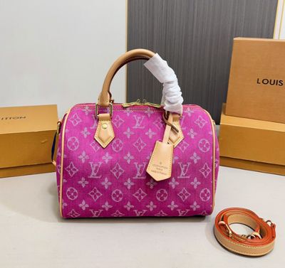 LV pink denim speedy