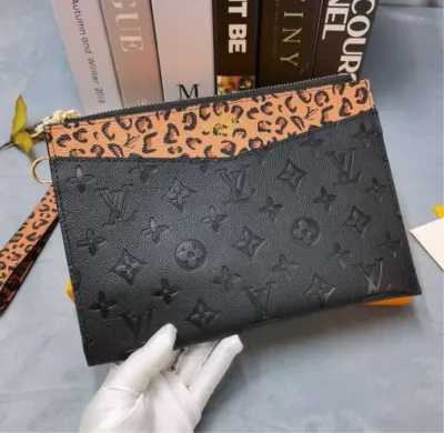 LV leopard wristlet
