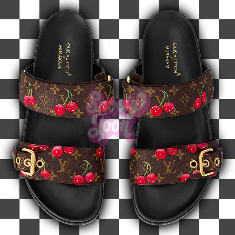LV cherry buckle sandal