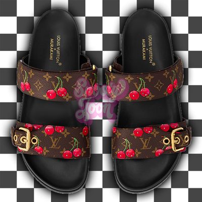 LV cherry buckle sandal