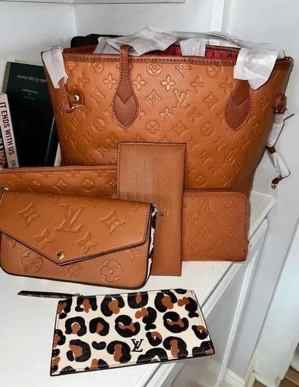 LV camel 7 piece bag set