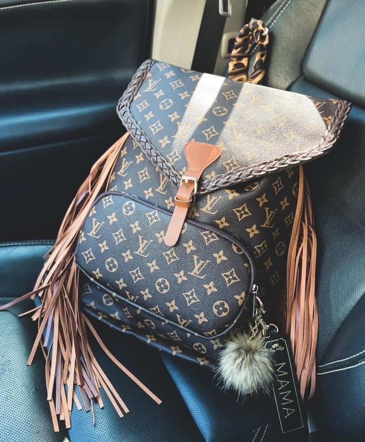 LV boujee fringe backpack