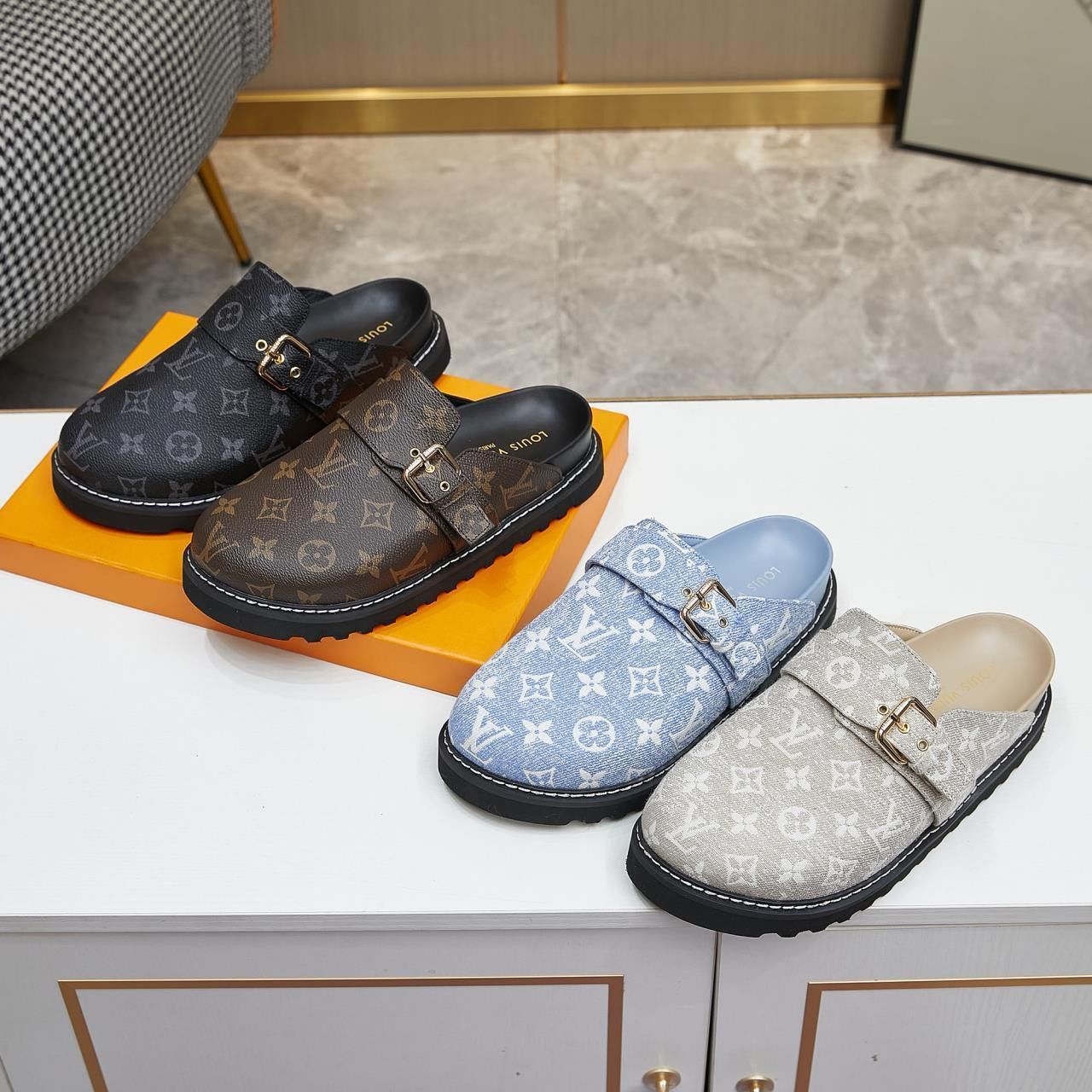 LV leather mule