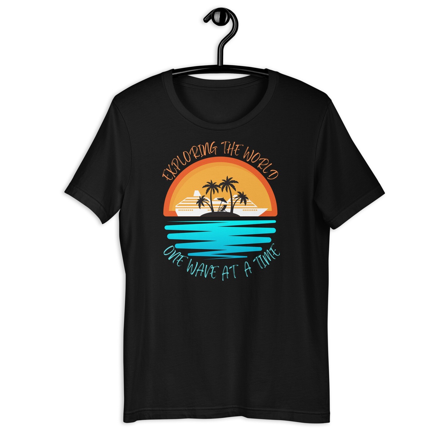 Exploring the world Unisex Cruise T-shirt, Color: Black, Size: M