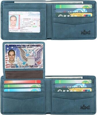 Wallet for Men-Genuine Leather RFID Blocking Bifold