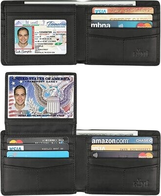 Wallet for Men-Genuine Leather RFID Blocking Bifold