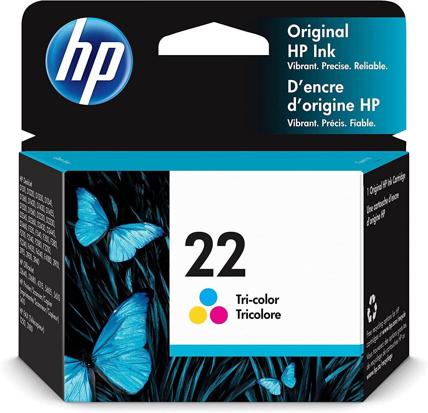 HP 22 Tri-Color Original Ink Cartridge