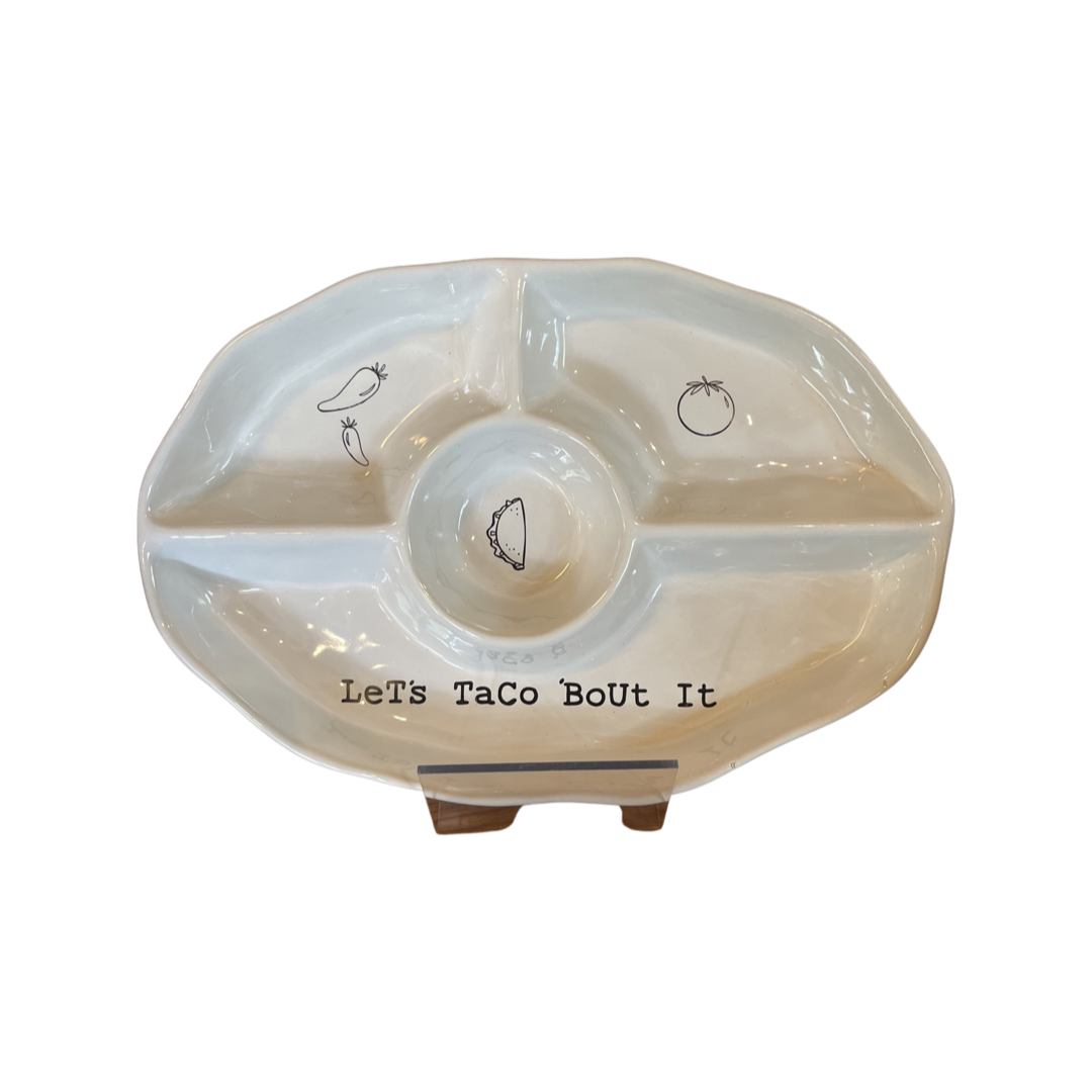 Let's Taco About It Sectioned Serving Dish