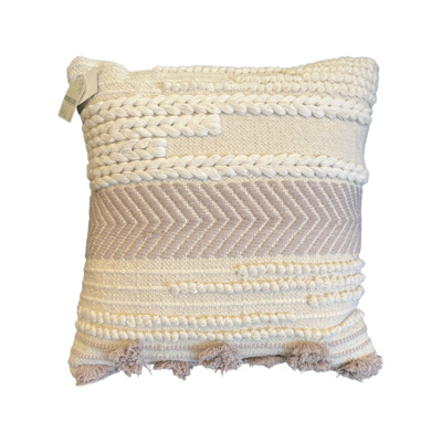 Ivory Cotton Textured Pillow