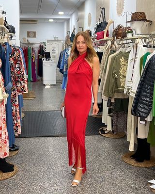 Vestido FLECOS rojo